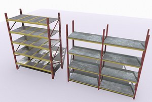3D industrial shelves