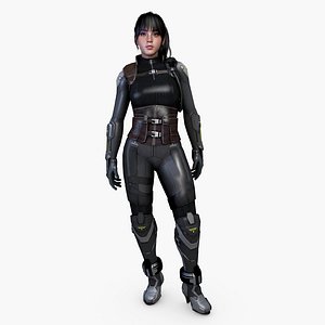 Cyberpunk Girl Sci-fi Space Suit Character 3D model