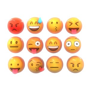 emoji smile pack 3D model