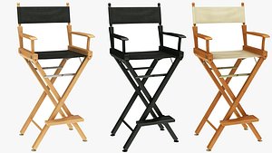 Tall Director Chair Collection 3D model