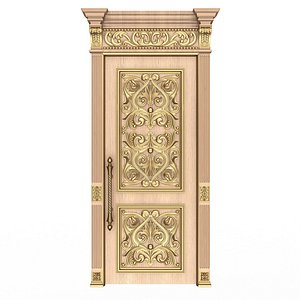 Carved Door Classic 01002 Wood 3D model