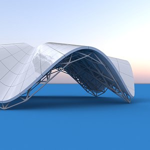 Circular Wavy Truss Pavilion 3D