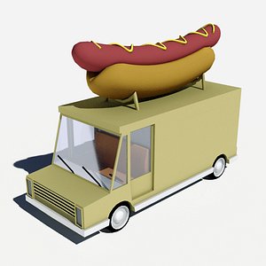 Cartoon Car Hot Dog Truck
