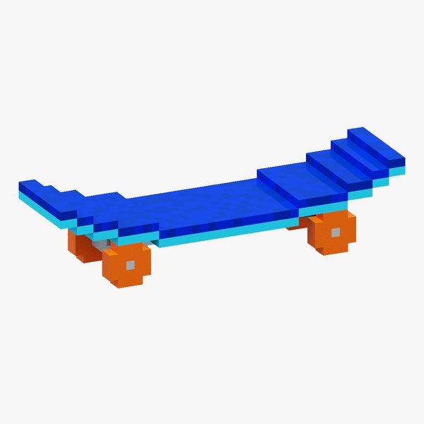 3d Voxel Blue Skateboard Turbosquid 1976742