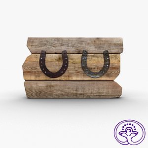 horseshoes wooden 3d model