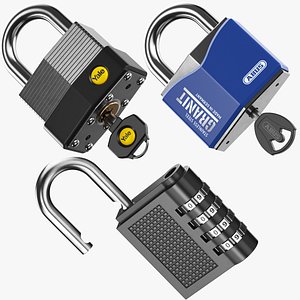 Three Detailed Padlock