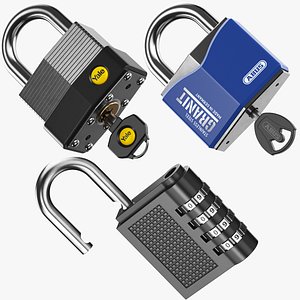 Three Detailed Padlock