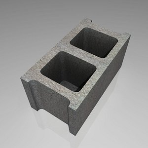obj gray masonry block