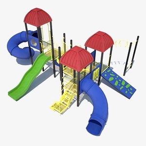 3d model outdoor playground equipment ground