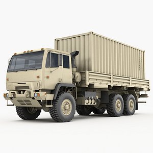 3D m1085 truck transport cargo containers