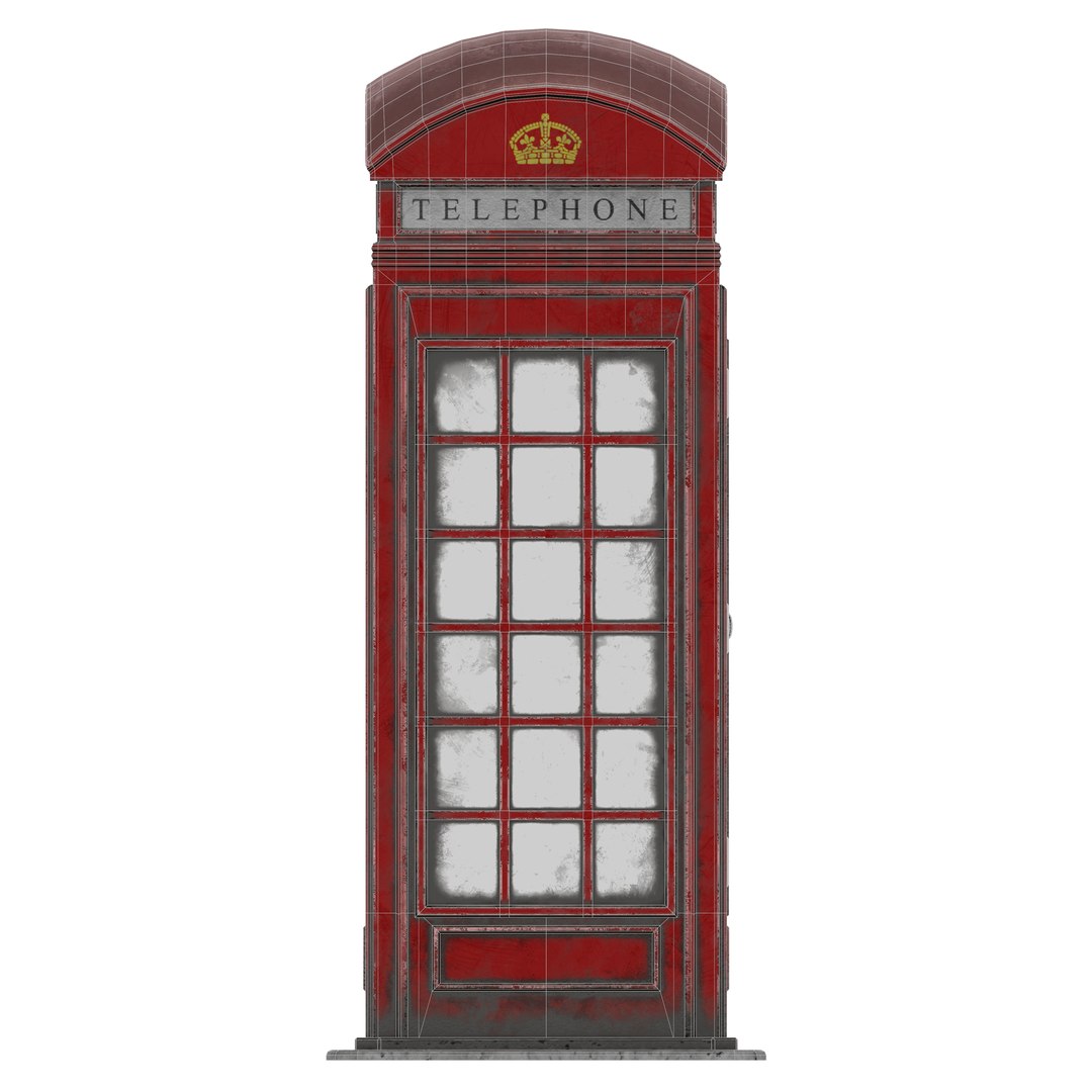3D Red Telephone Box Model - TurboSquid 2144594