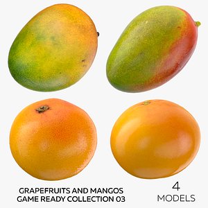 Grapefruits and Mangos Game Ready Collection 03 - 4 models 3D model