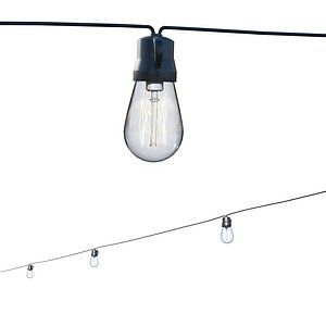 String Lights Edison Lamps 3D model