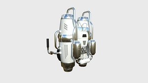 Jetpack A05 White Aluminum - SciFi Character Design