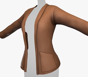 Female Brown Jacket Style 2 3D model