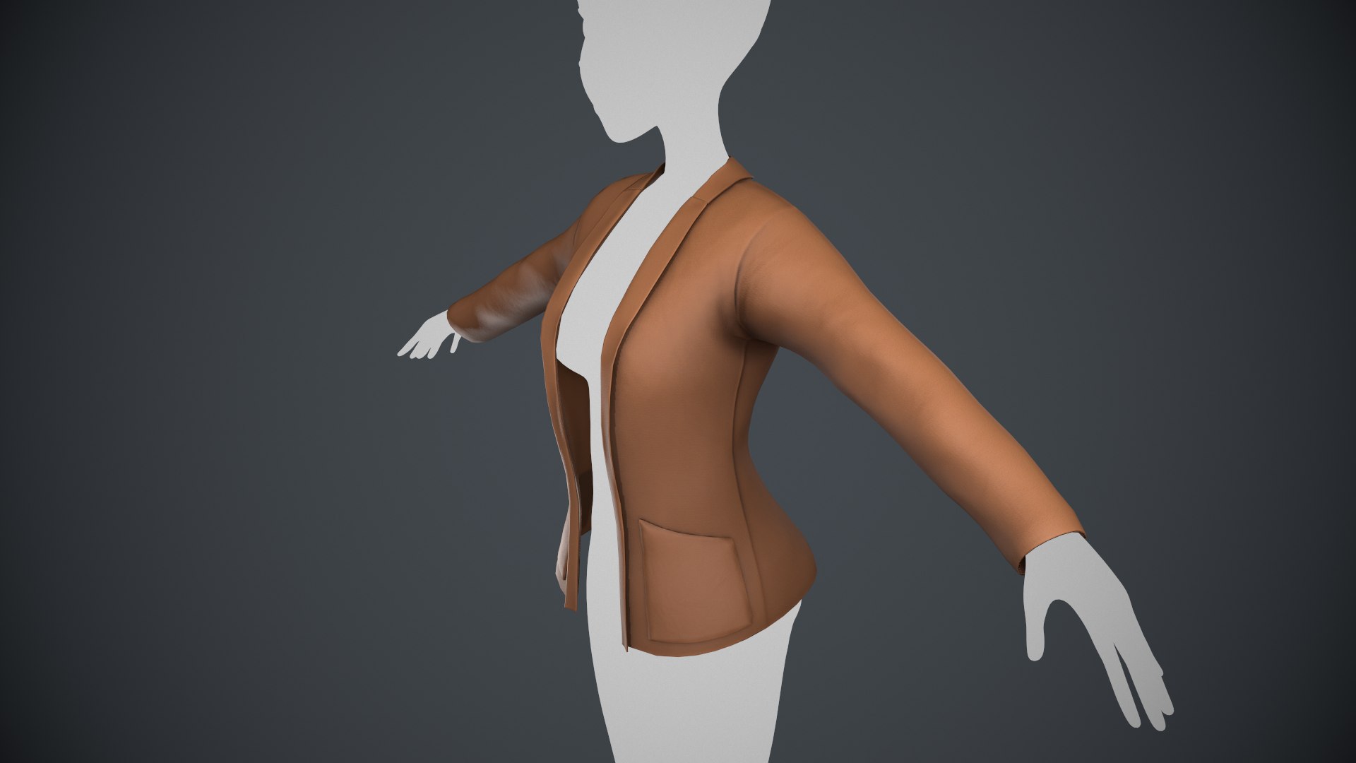 Female Brown Jacket Style 2 3D Model - TurboSquid 1927218