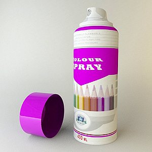 3d spray cans wall model