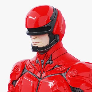 Futuristic Segmented Armor Soldier Red