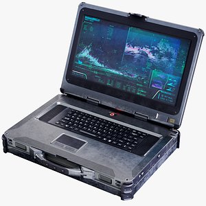Sci-Fi Futuristic Laptop Rigged