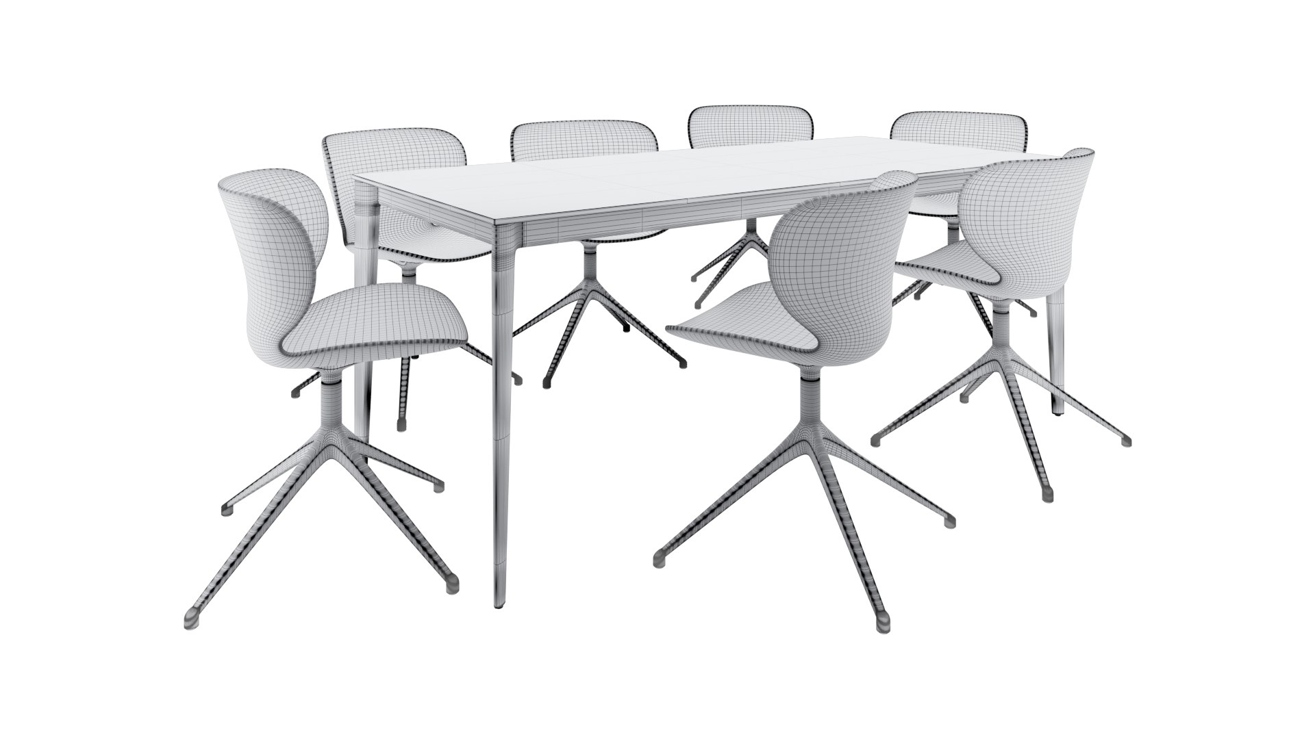 Torino dining table and Hamilton dining chair 3D model - TurboSquid 2111536