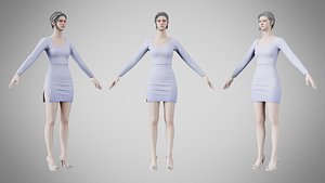 Dress 54 Periwinkle 3D