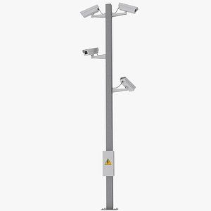 3D Security Cameras Pole