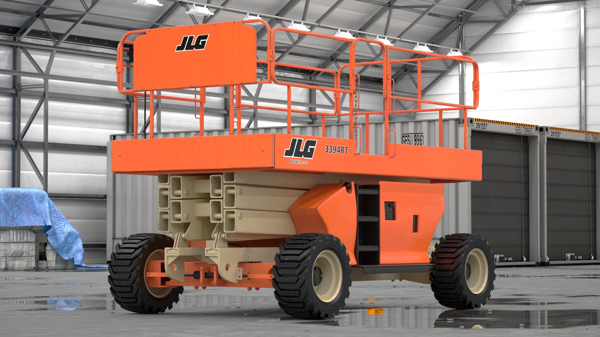 3D JLG 3394RT Scissor Lift Rigged For Maya - TurboSquid 2245953