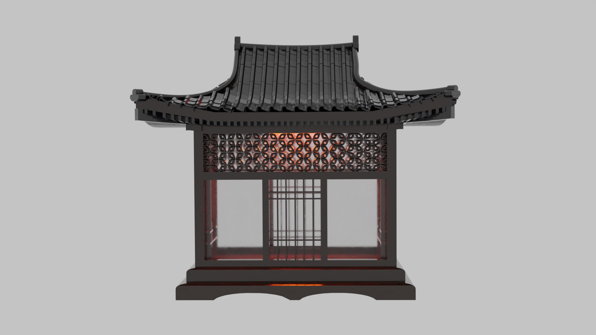 Carved Wood Lamp Japanese Building Architecture Low-poly 3D Model 3D ...