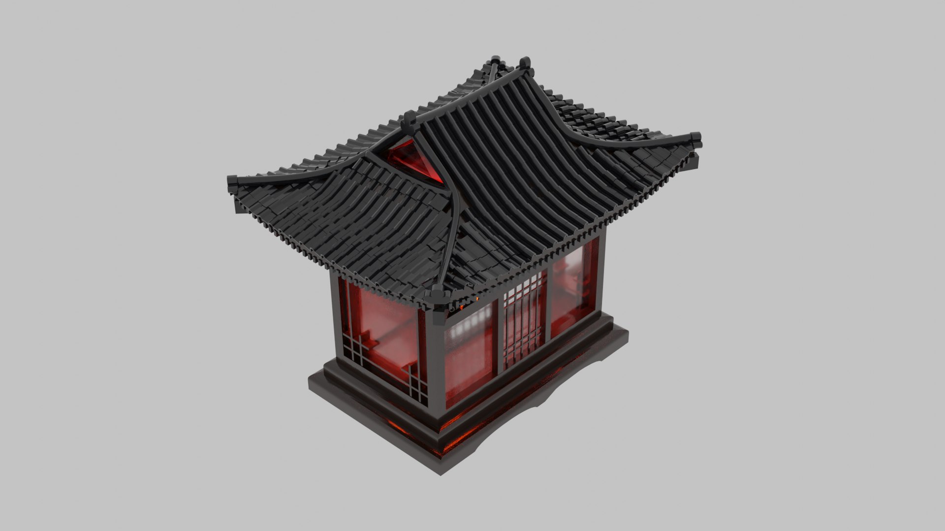 Carved Wood Lamp Japanese Building Architecture Low-poly 3D Model 3D ...