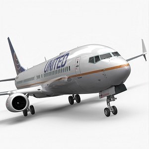 United Airlines Boeing 737-900 with Cabin and Doors Rigged for Maya