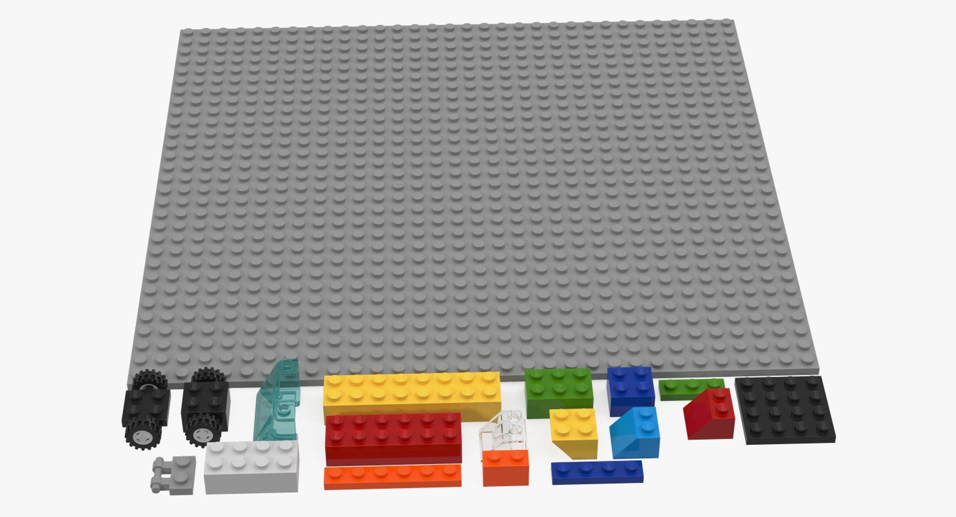 Lego Bricks Pieces 3D model preview