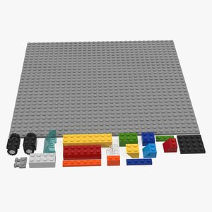 3D model lego bricks pieces