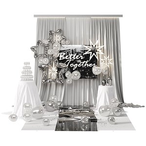 3D Wedding photo zone 3D model model