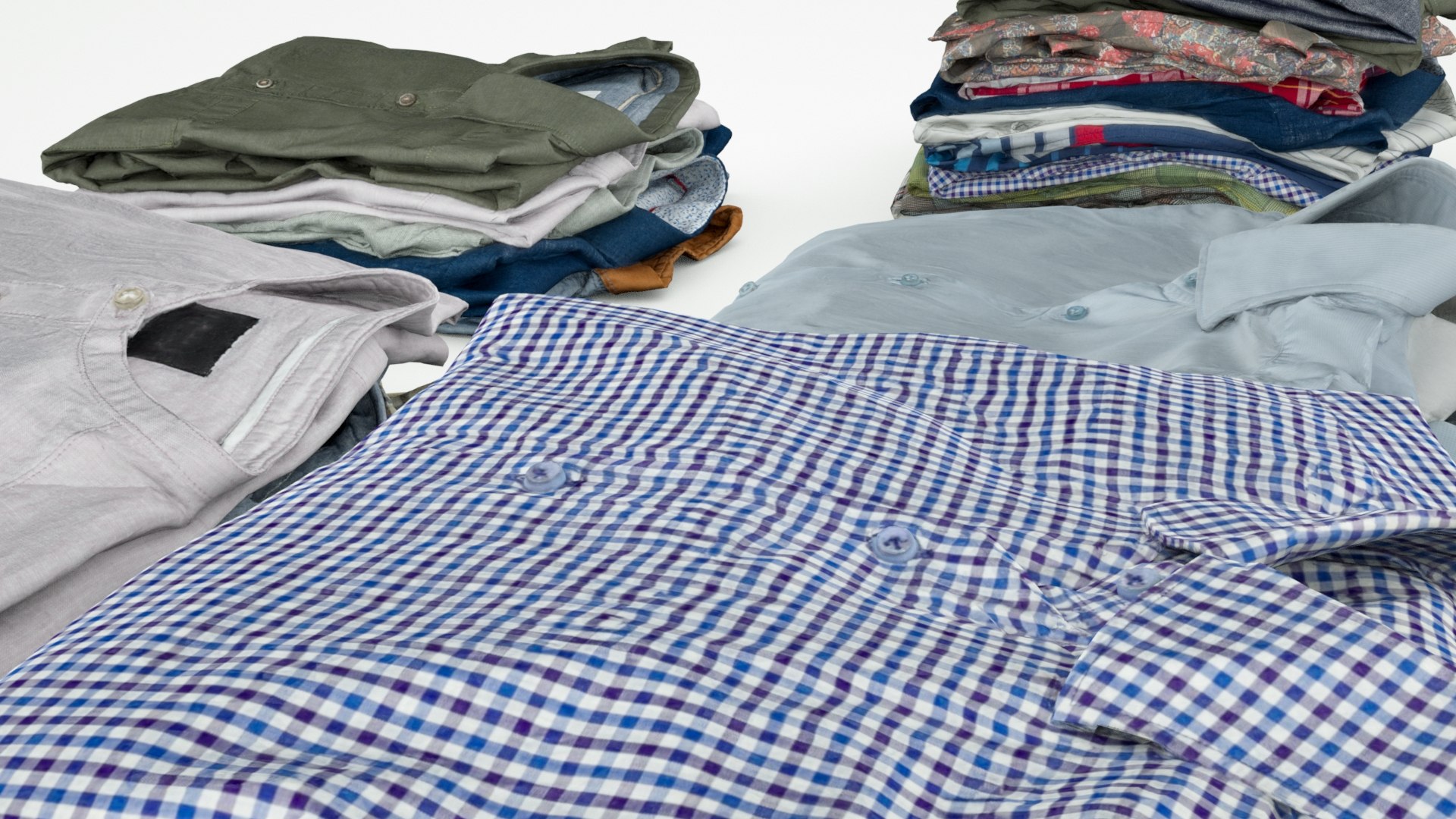 Pile Or Stack Of Folded Shirts Polo Generic Casual Wardrobe Clothing ...