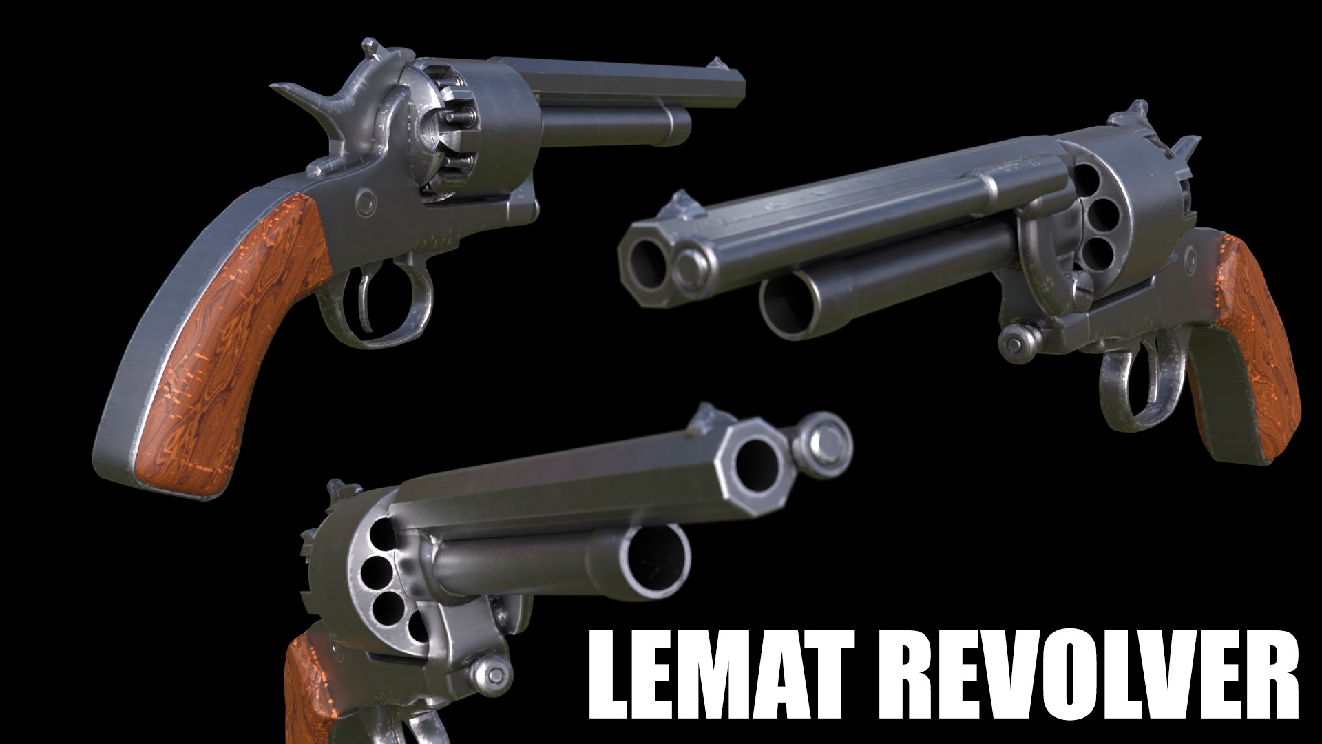 LeMat Revolver - Fully Textured High Quality 3D Model - TurboSquid 1738185