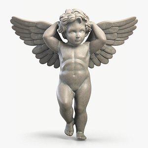 3D model Winged Cherub Sculpture 1