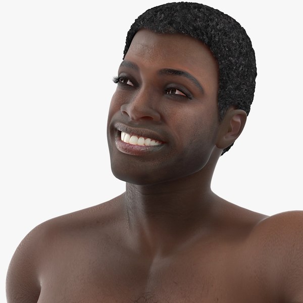 3D model african american man rigged