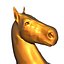 Goldene Statuette des Pferdes