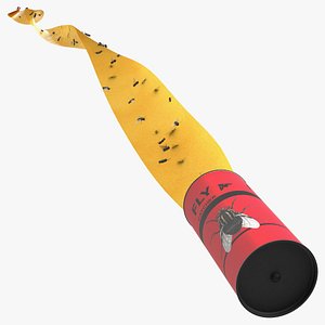 3D Fly Strips Catcher Opened with Fly