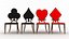 Stół do pokera z krzesłami Spades Clubs Hearts Diamonds Design