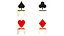 Stół do pokera z krzesłami Spades Clubs Hearts Diamonds Design