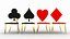 Stół do pokera z krzesłami Spades Clubs Hearts Diamonds Design