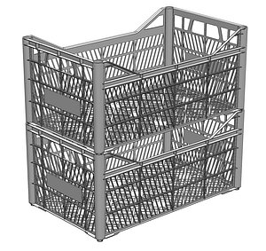 3D Crate plastic Vegetables Foods Fruits model