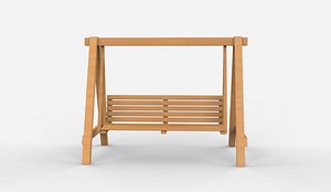 Wooden swing 3D model 3D