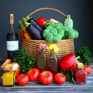 vegetables basket 3d model