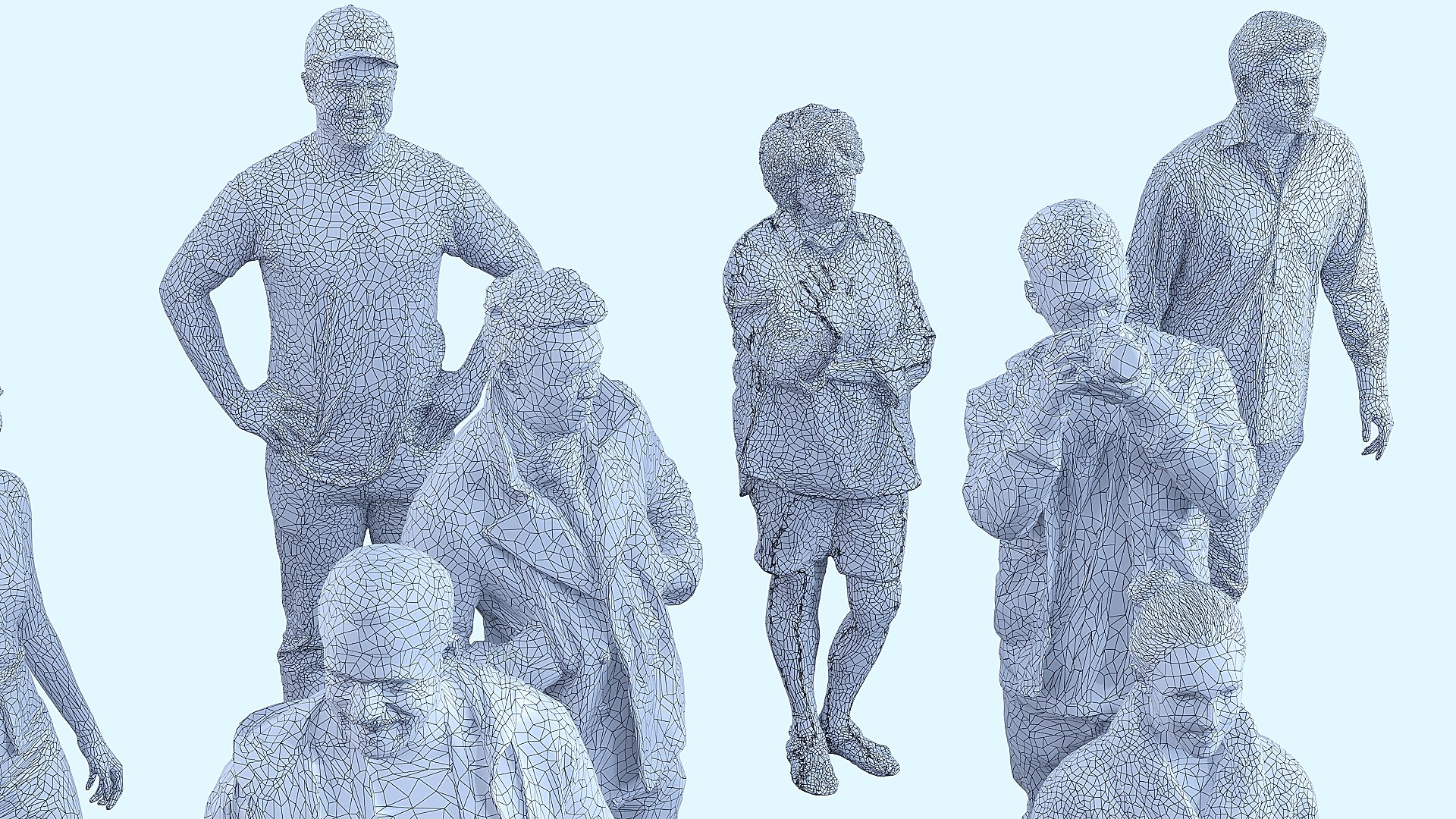 3D A Collection Of People In Random Poses X20 - TurboSquid 2415689