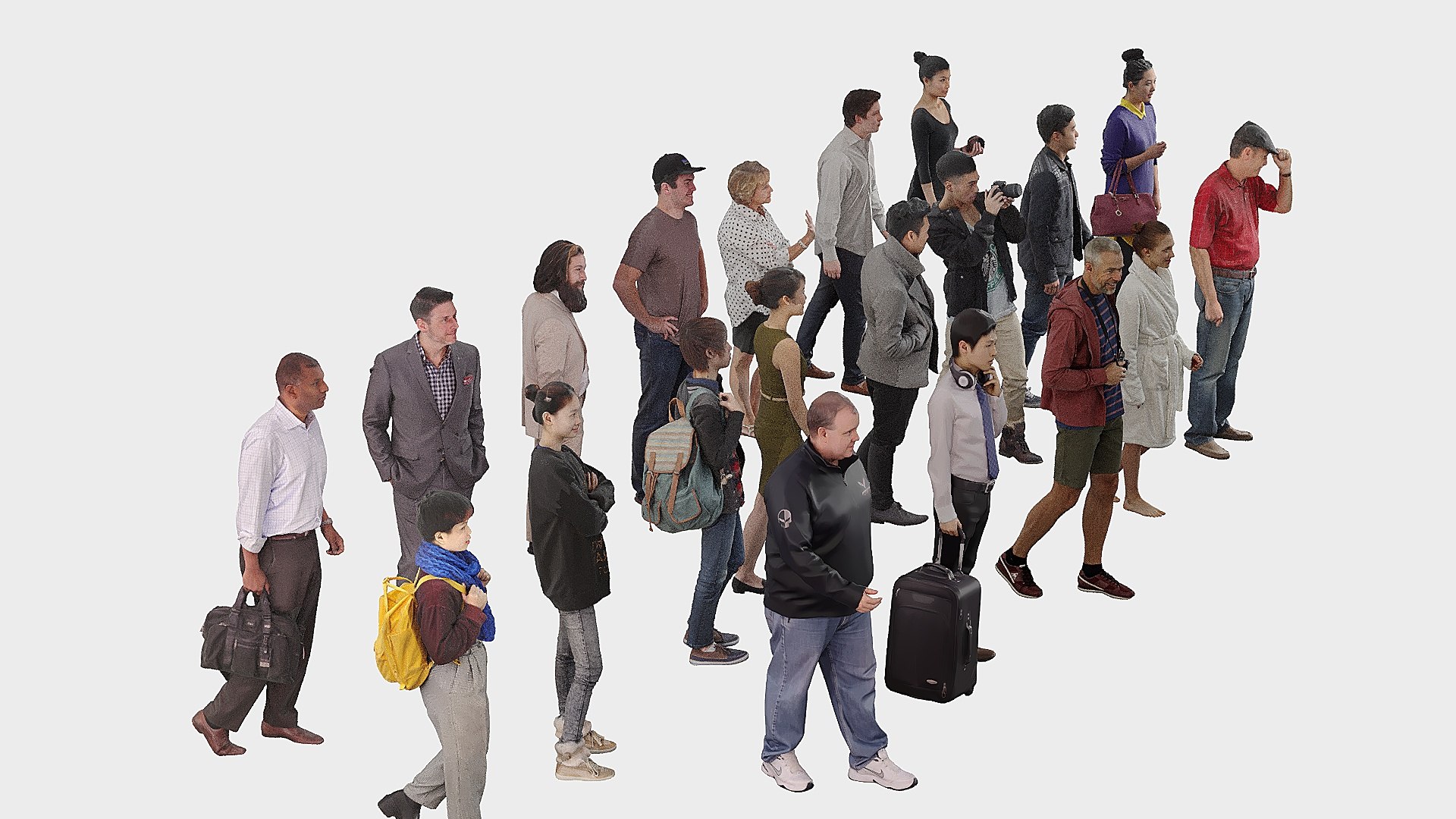 3D A Collection Of People In Random Poses X20 - TurboSquid 2415689