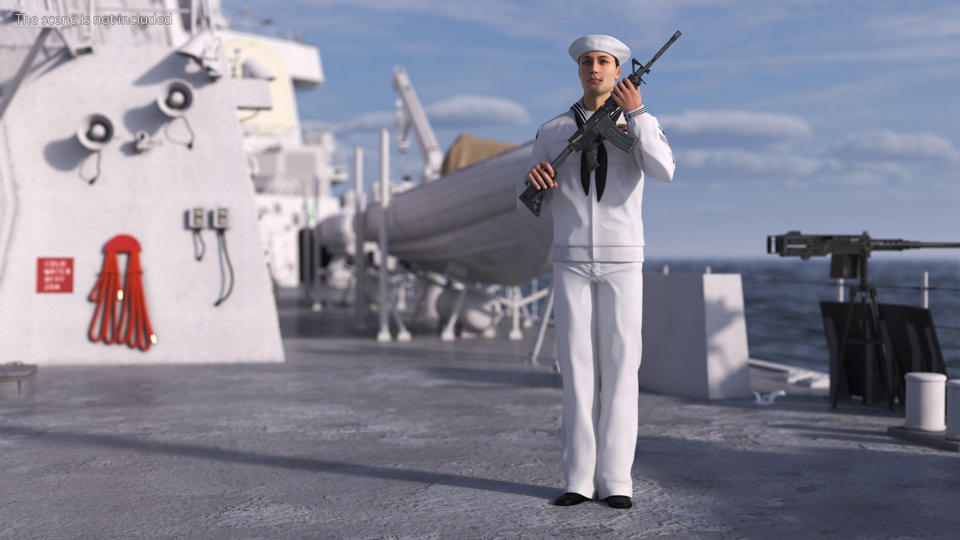 3D US Navy Sailor With Assault Rifle - TurboSquid 2392369