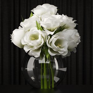 3d obj lisianthus centerpiece