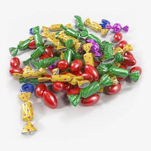 3d colorful candy pile
